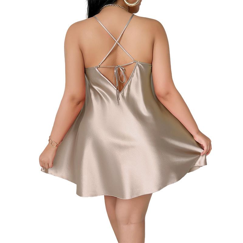 Umělé hedvábí Volné, Pohodlné, Průsvitné, Sexy, Nadměrná velikost, Romantické, Pyžamo na ramínka, Noční košile, Bez zad, Šaty na ramínka