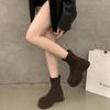 Popular Non-slip Short Boots Women's 2025 Autumn New Temperament French High-heeled Thick-soled Fashion Boots Autumn Thin Boots