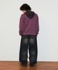 Mahagrid Pigment Stripe Mixed Zip Up Hoodie Purple(Mg2Fffm492A)
