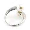 Silver Ring 'Perla' Silver Ivory White (rhodium) - 17x10 Mm