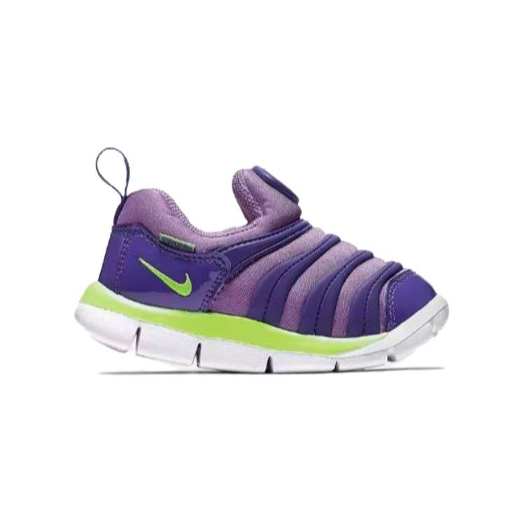 Nike Dynamo Free Slip Resistant Durable Low Top Walking Shoes Baby Shoes Purple Green 343938-505