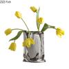 Silver Plated Ceramic Vase Desk Decoration Creative Pleated Vases Decorative Flowers Pots Flower Arrangement Modern Home Decor