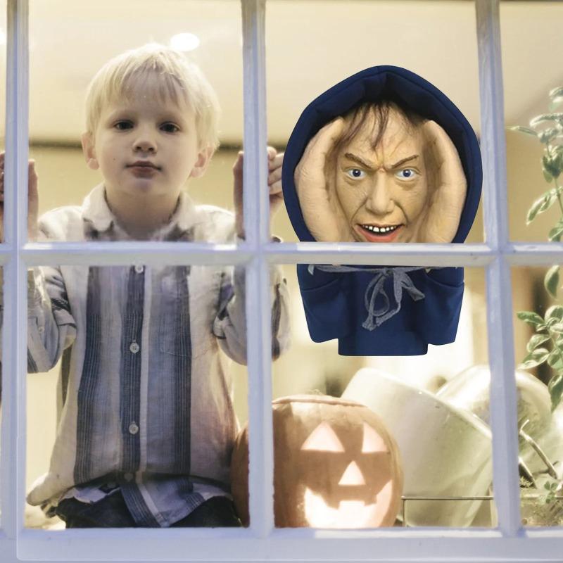 Scary Peeper Freak Halloween Decoration, Scary Peeper Window Prank, Indoor And Outdoor Window Hanging Mask For Spooky Party Gift