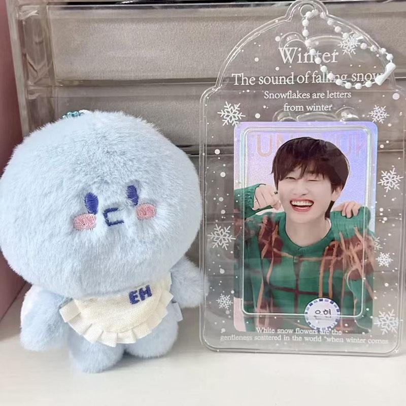 Idol K-Pop Blue Plush Toy Keychain Cute Toy Pendant Soft Fluffy Unique Expression Plush Merchandise Gifts Fan Goods