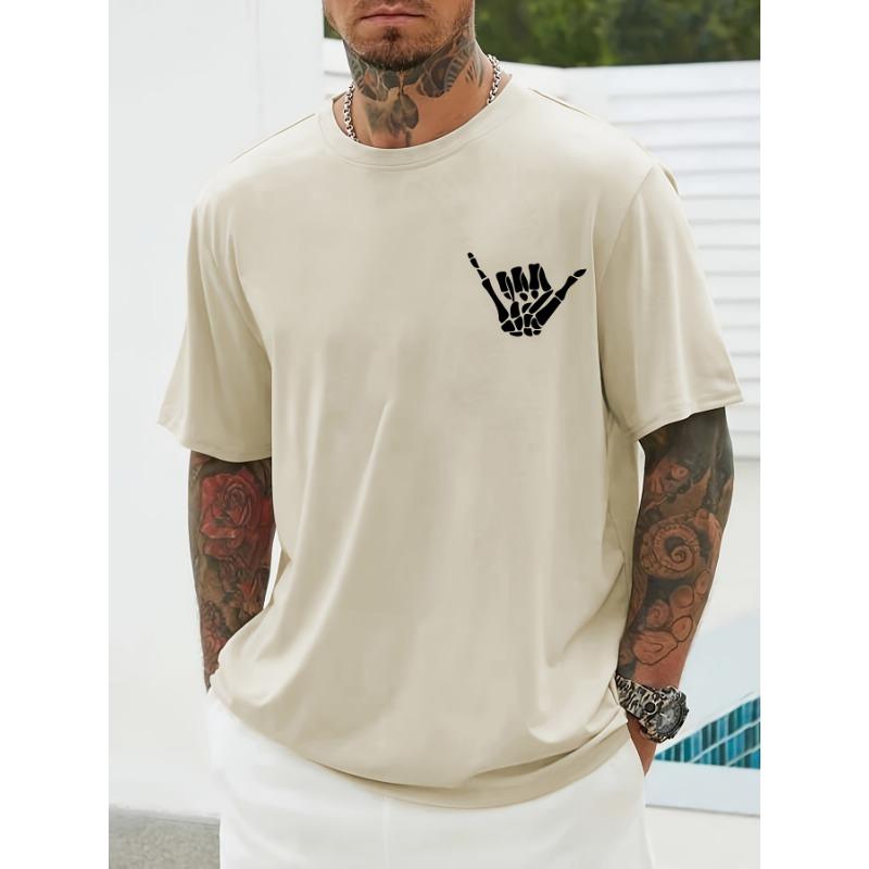 Men's casual loose T-shirt, round neck and short sleeves, perfect choice for summer wear