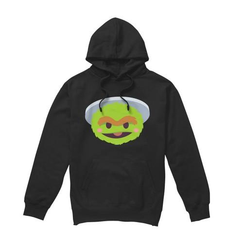 Sesame Street Unisex Adult Oscar The Grouch Kawaii Face Hoodie