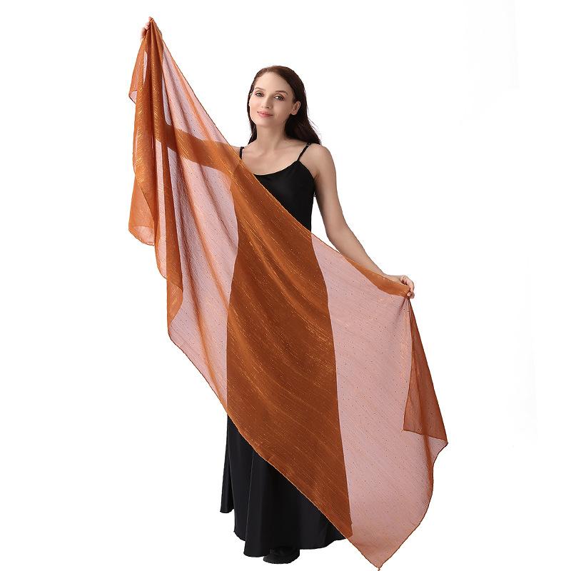 Șal elegant 70*200cm pentru femei Formal, Șifon transparent ușor, cu strasuri și fir argintiu