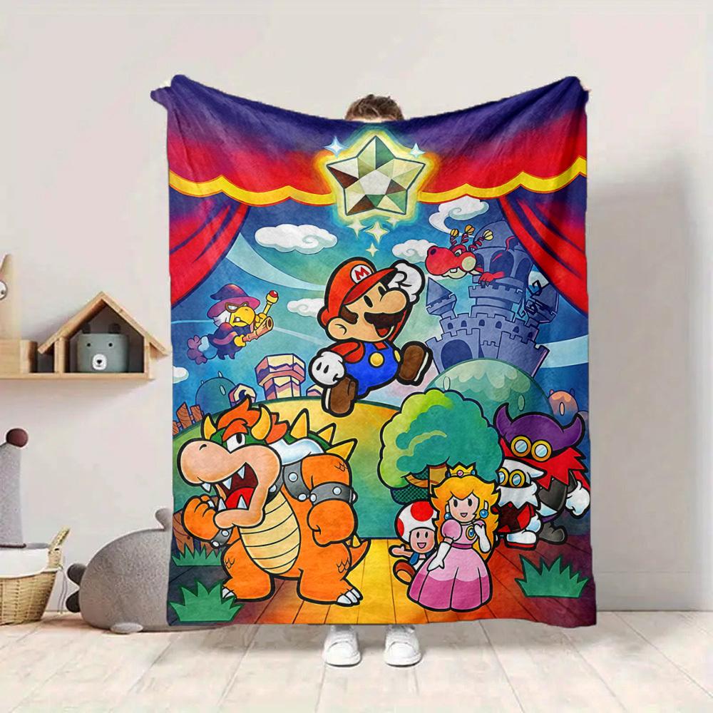 1pc Mario Soft & Warm Flannel Blanket, Multi-Purpose Throw Blanket for Couch, Sofa, Office, Bed, Camping, Travel 138