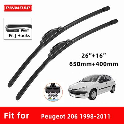 Biltorkarblad Dubbelgummi för Peugeot 206 1998-2011 Främre Torkarblad Skärare Automobildelar Tillbehör Vindrutetorkare Slitdelar