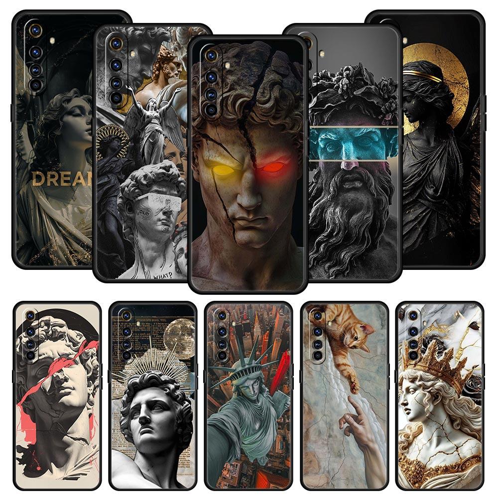 Fashion Ancient Greek Statues Case For Realme C67 C63 C55 C53 C35 C25 C21 GT 2 3 5 6 10 11 12 13 Pro Plus Soft TPU Phone Cover