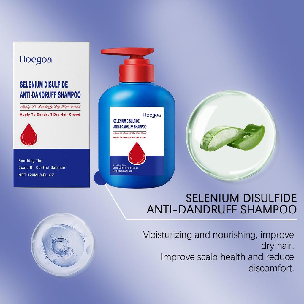 Selenium Sulfide Shampoo Deep Cleansing Remove Dandruff Reduce Scalp Itchy Balance Oil Strengthen Hair Roots Fluffy Hair Shampoo