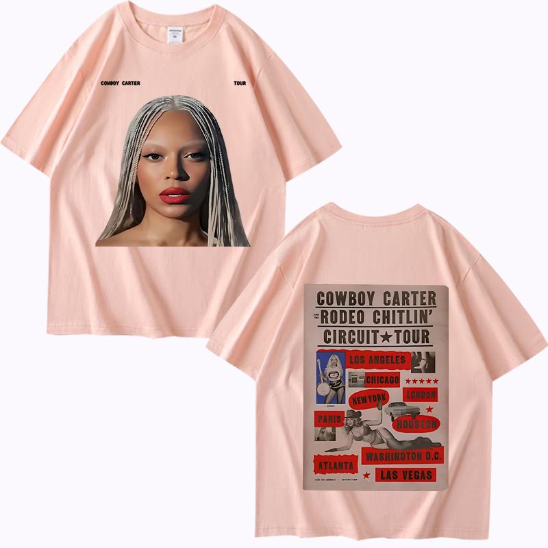 Beyoncé Cowboy Carter Tour 2025 TShirt Men Women Oversized 100% Cotton Hot Sale Short Sleeve Summer Print Unisex Plus Size Tops