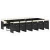 VidaXL 13-piece Garden Dining Set Cushions Black Braided Resin 3210582