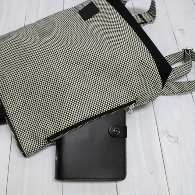 [sasicco] Portside Backpack, Firefighter Sashiko [Traditional Mikawa Cotton Sashiko Woven BagBackpack] Tote-style Backpack