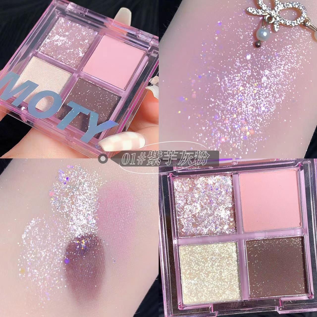 

Палітра рум ян Beautiful Heart Pink Taro Purple Blusher Face Makeup Palette Glitter Shimmer Make Up Highlight Powder