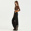 Autumn new elastic high-waisted double-buckle wide-leg floor-mopping pants loose meat-covering pendant jeans women