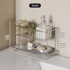 Double Layer Stainless Steel Kitchen Dish Drying Rack Countertop Storage Basket Bathroom Cosmetic Organizer