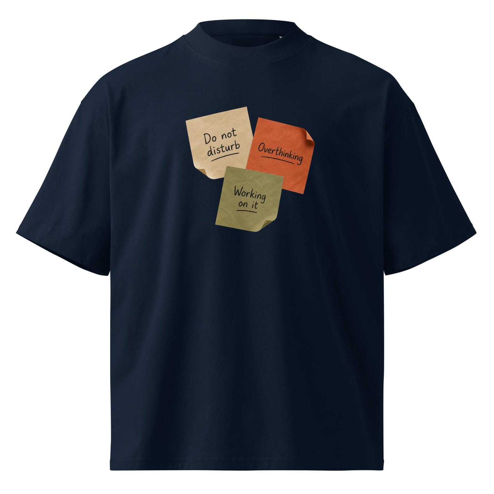 Organic Cotton Oversized T-Shirt, Do Not Disturb Overthinking Graphic Tee 4XL