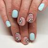 Square Press On Nail Flower Fake Nail Glues On Nail Artificial Acrylic Nail 12 Size 48pcs Stick On Nail for Women Girls