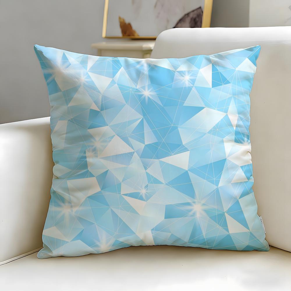 Cracked Ice Pattern Cushion Cover Soft  EasyWash Pillow Case  Versatile for Couch Bed Travel and Office