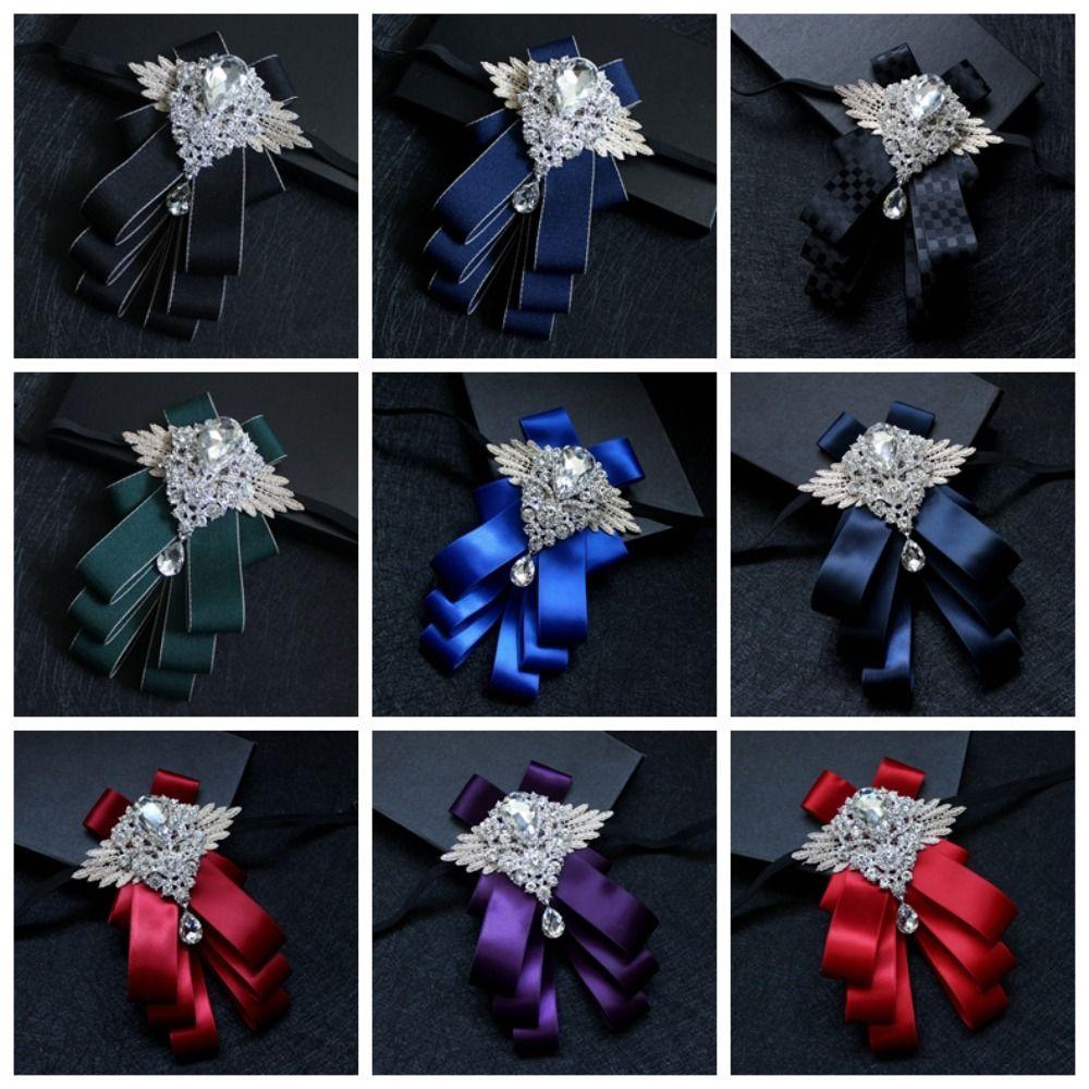 Luxus-Fliege Lässiger Diamantkragen Blume Britischer Stil Halsdekoration Herren