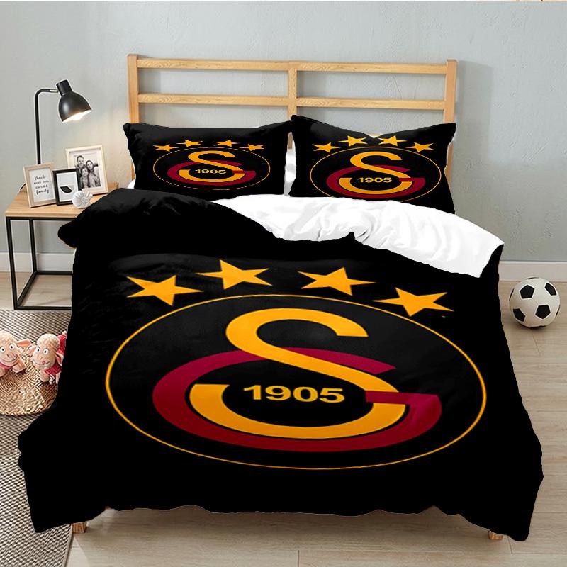 Emblema del Galatasaray Football Club Set Biancheria da Letto 3 Pezzi, Ideale per 1 Copripiumino e 2 Federe Perfetto come Regalo per Fan, Ideale per Camera da Letto, Dormitorio
