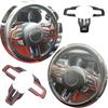 Carbon Fiber Style Steering Wheel Panel Cover Trim Sticker For Ford Mustang 2015- Car Interior Accessories