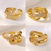Luxe Ster Roestvrij Staal Ringen voor Vrouwen Gouden Anti-Verkleurende Ring Esthetische Vinger Bruiloft Sieraden Vakantie Accessoires Cadeaus