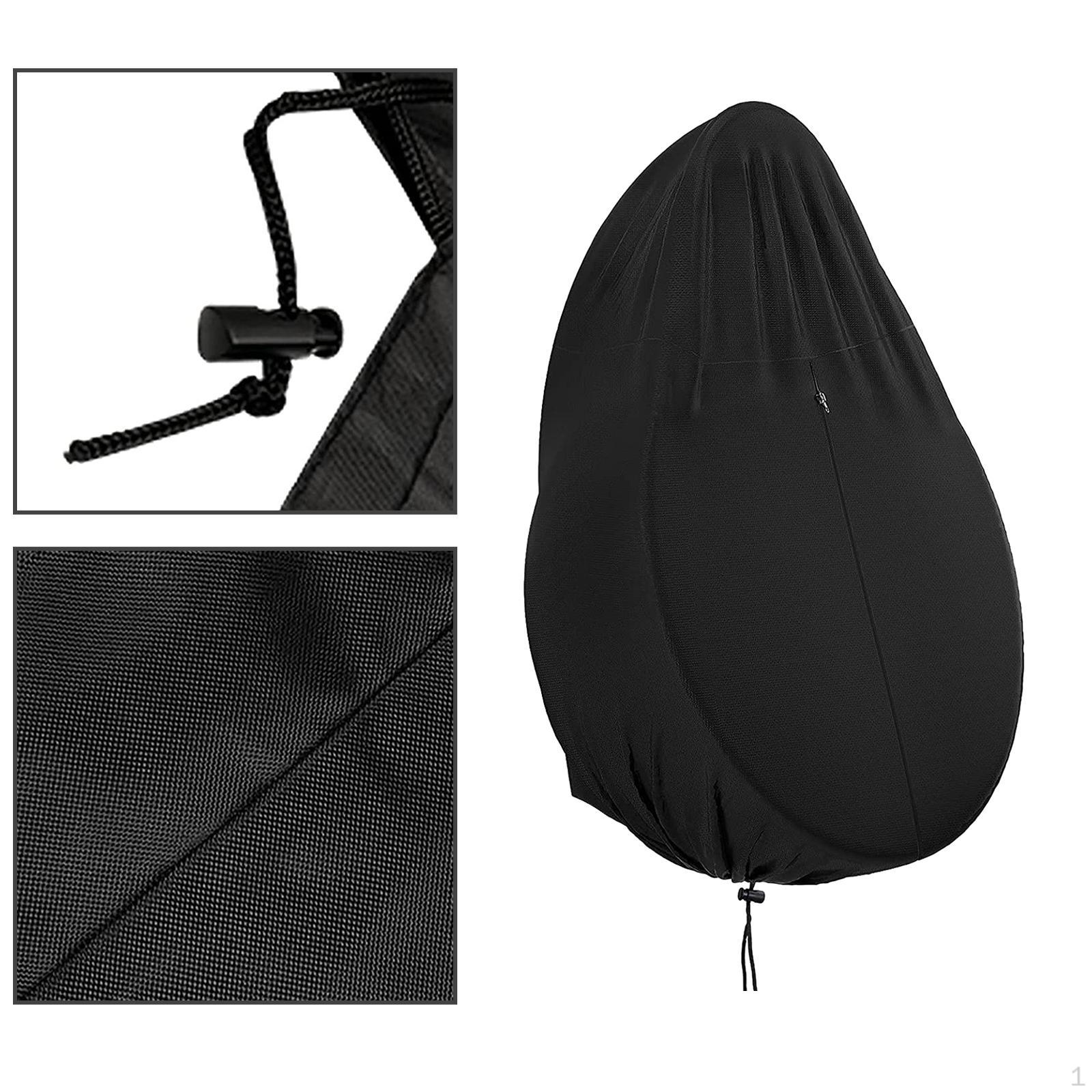 

Black Hanging Chair Cover for Garden Patio - Zippered Closure and Adjustable Straps 115x190cm
