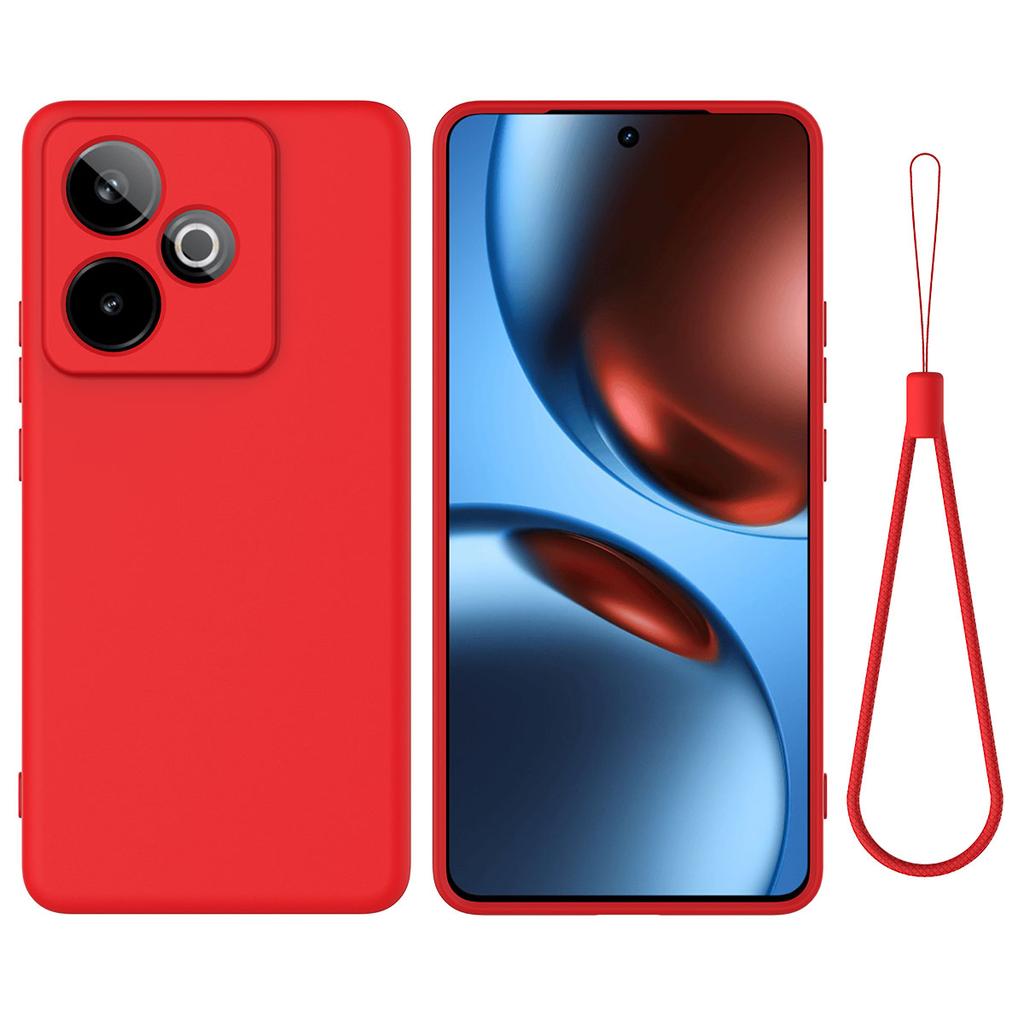 For Realme GT 7T 5G/Realme GT 7 5G Liquid Silicone Case Phone Back Cover with Hand Strap