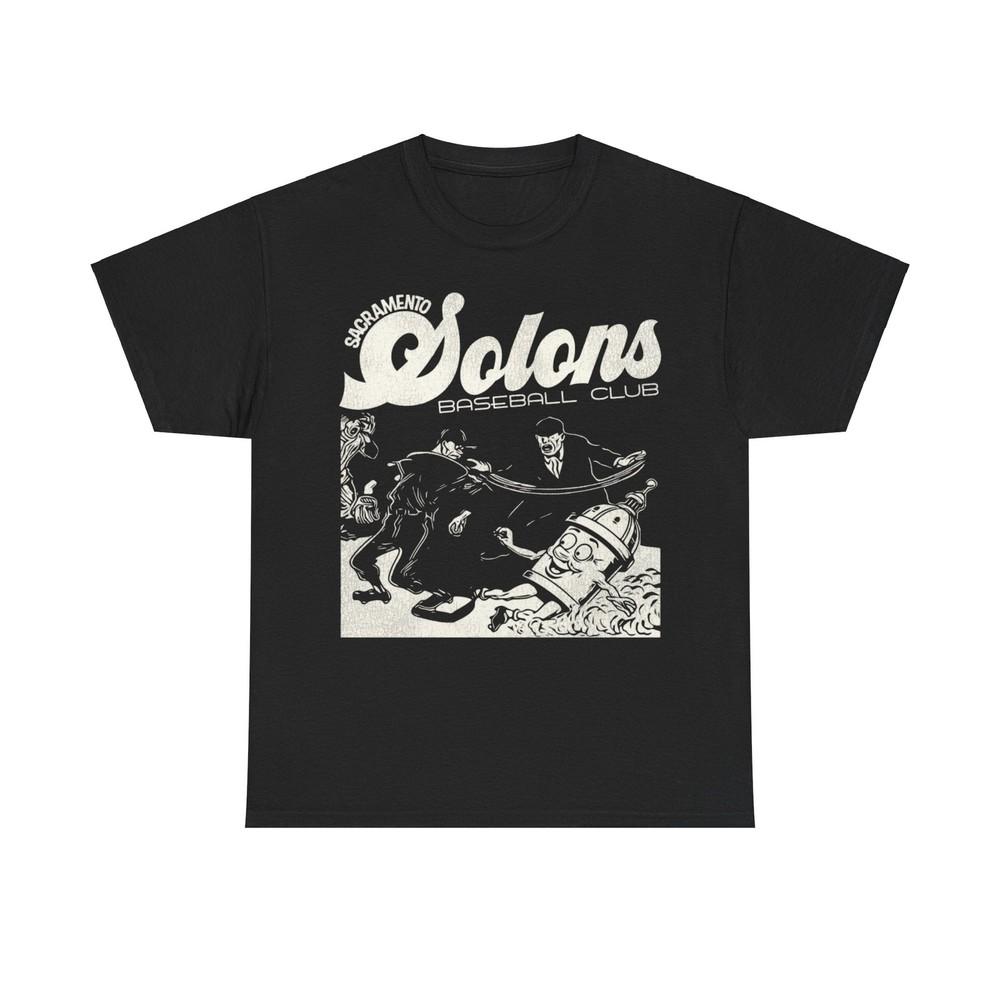 Sacramento Solons White Logo Nostalgic Retro Baseball Team T-shirt Unisex T-Shirt XXL