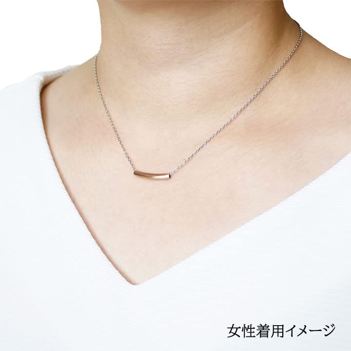 Jewel Tube Pair Necklace Set of 2 Stainless Steel 316L Couple Present Anniversary Christmas [Petit YU-NA] Men's Women's