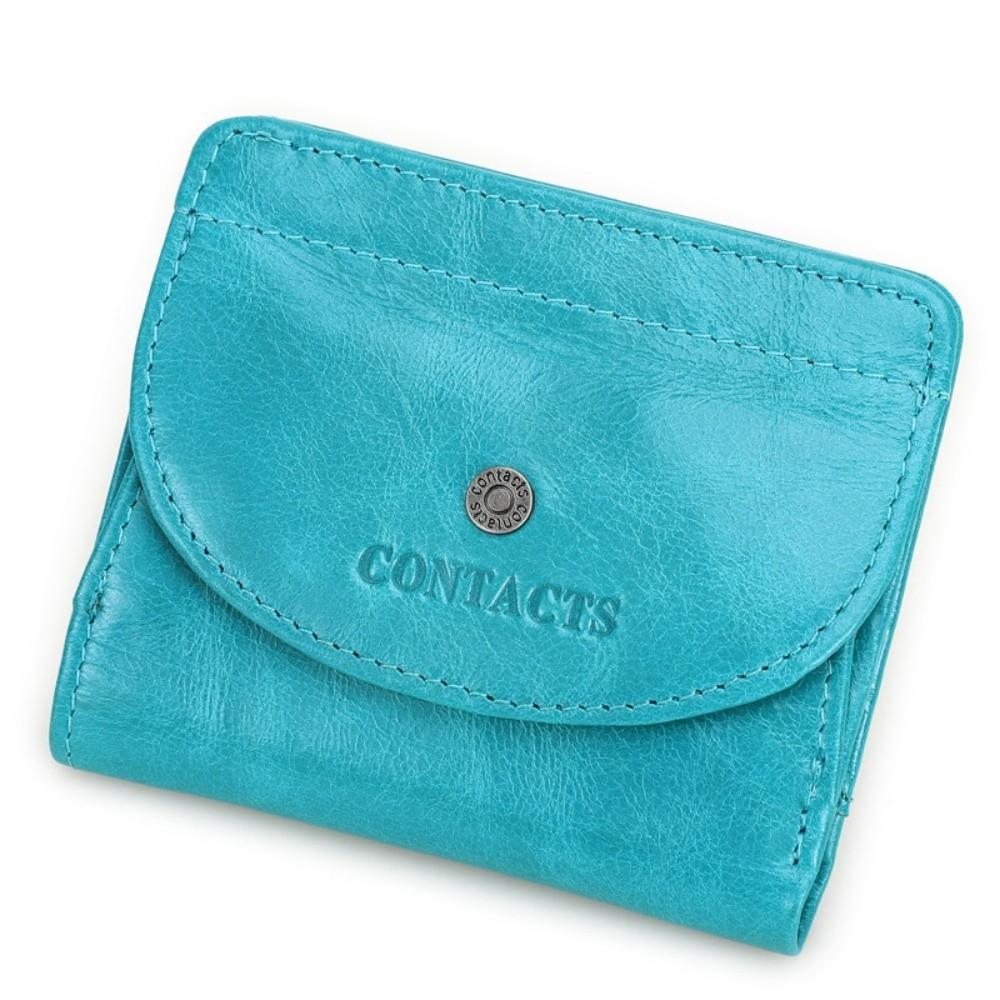 

Retro Genuine Leather Purse Ultra Thin Large Capacity RFID Bank Credit Card Holder Folding Portable Clutch Cowhide Wallet
