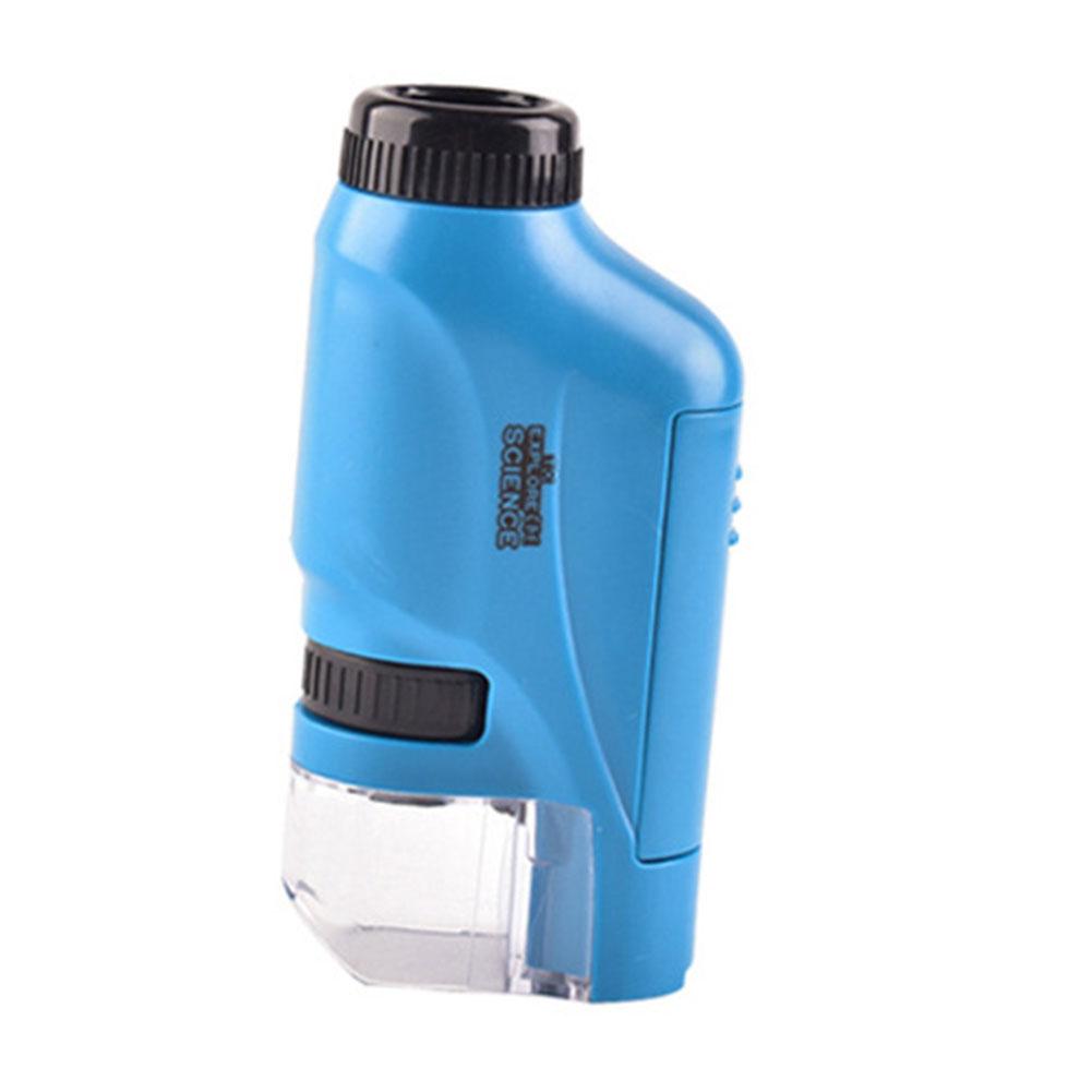 Kid Science Experiment Pocket Microscope Toy Kit 60-120x Educational Mini Handheld Microscope with Light For Children