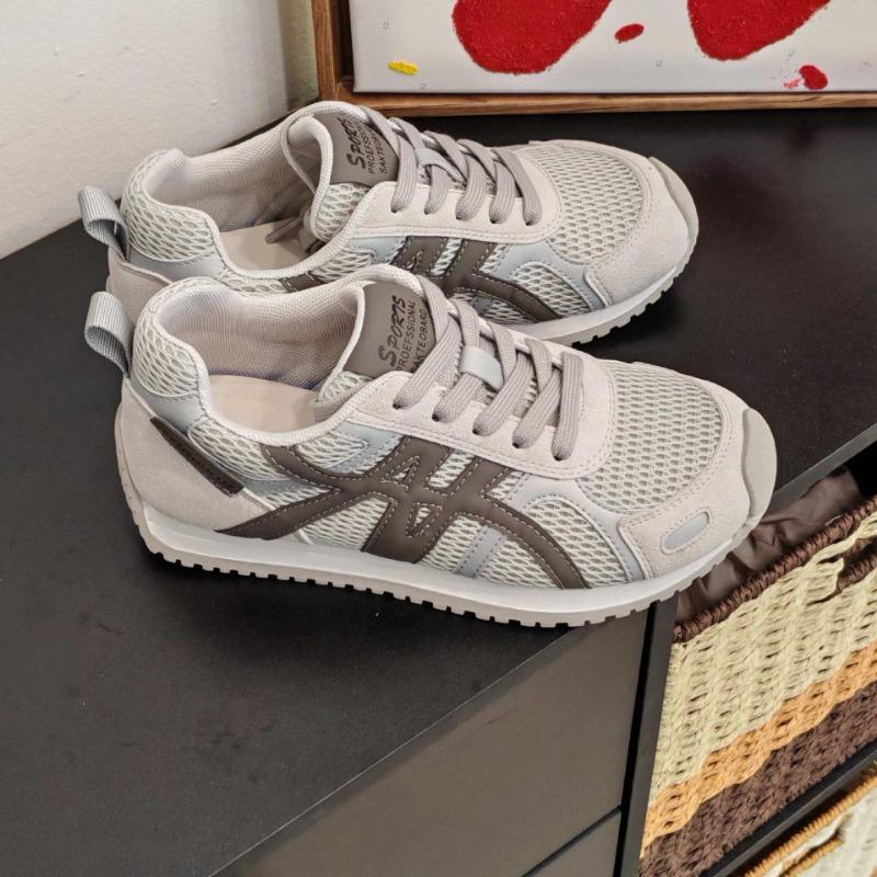 Leather platform women's shoes autumn mesh breathable white shoes casual sports shoes