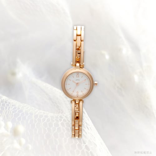 Fieldwork Women's Analog Watch, 5 ATM Water Resistant, Metal Band, Pink Gold/White, WP Miju ST288-3