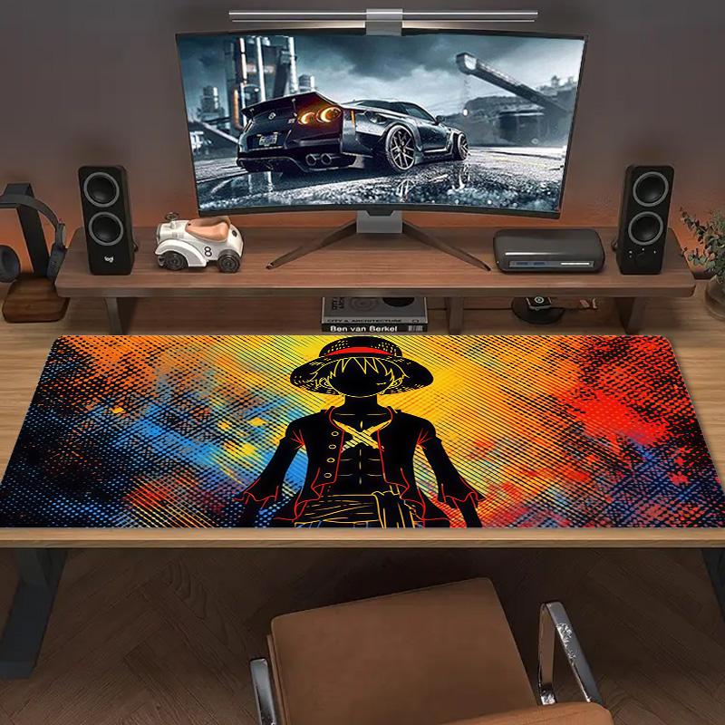 Straw Hat Crew Print Cushion Non-slip Laptop Tablet Big Mousepad XXL Mat Mini PC Playmat With Lock edge