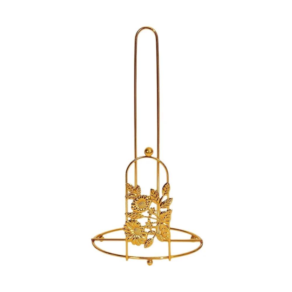 Creative Iron Tree Paper Towel Holder Free Standing Gold Vertical Paper Shelf Decorative One-handed Tear Tissue Stand For Home