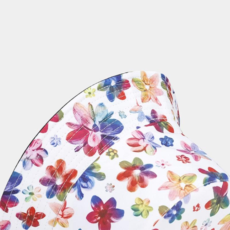 Summer Sun Hat, Men'S And Women'S Small Floral Pattern Double-Sided Fisherman Hat, Beach Travel Outdoor Fisherman Hat