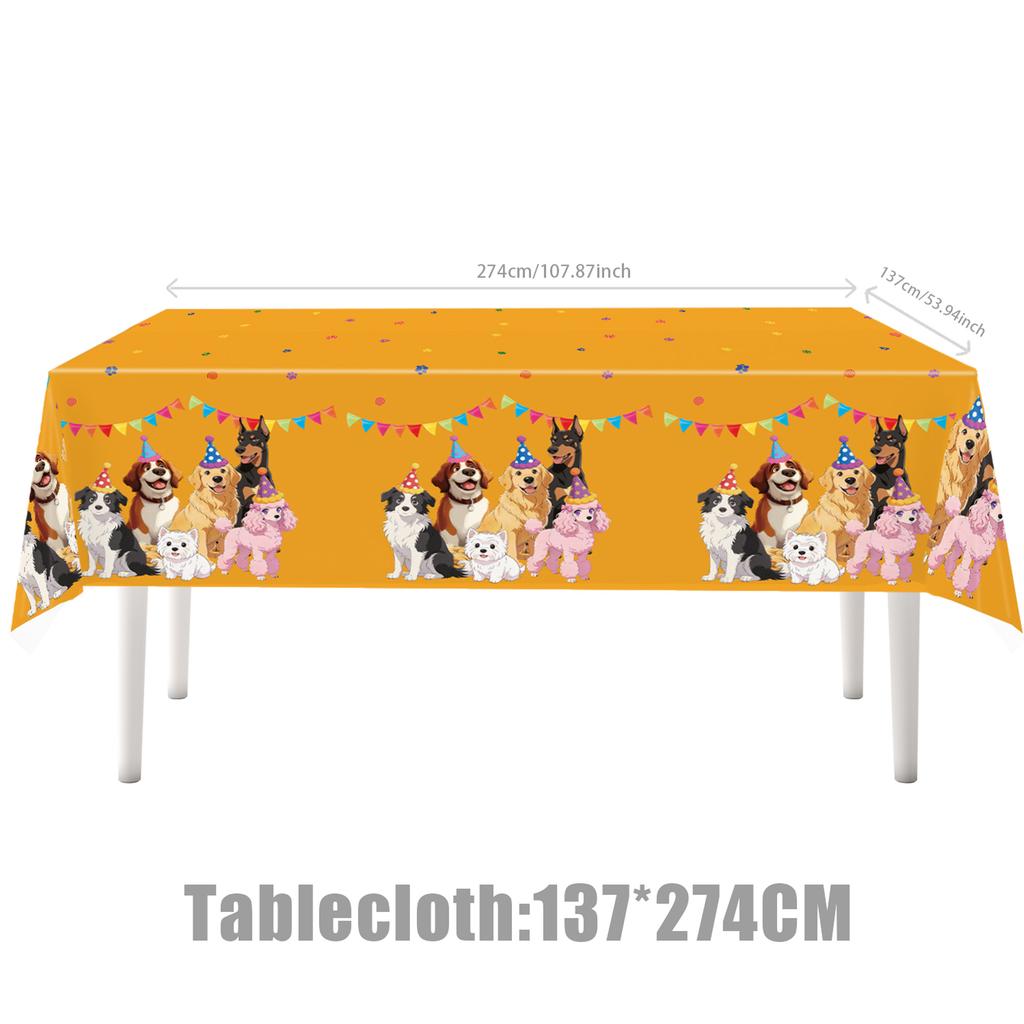 Cartoon Puppy Dog Birthday Party Decorations Supplie Celebration Party Disposable Banner Tablecloth Cup Plate Baby Shower Set