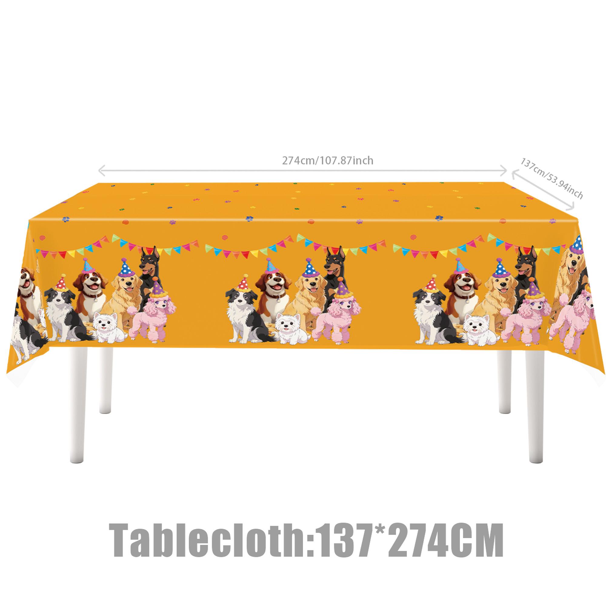 

Cartoon puppy dog Theme Birthday Party Decorations disposable Tableware Tablecloth for Girls Baby Shower Supplies 1pc