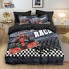 Racing Sports Car Print Bedding Set: Customizable Three-Piece with Pillowcase