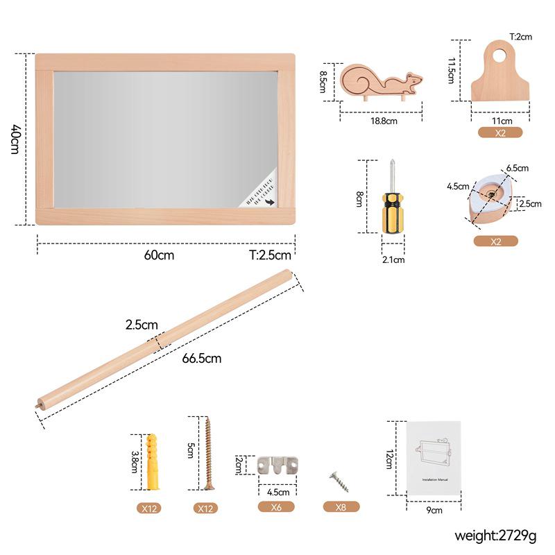 

Монтессори Зеркало для тренировки стояния для малышей с поручнем для визуальной стимуляции