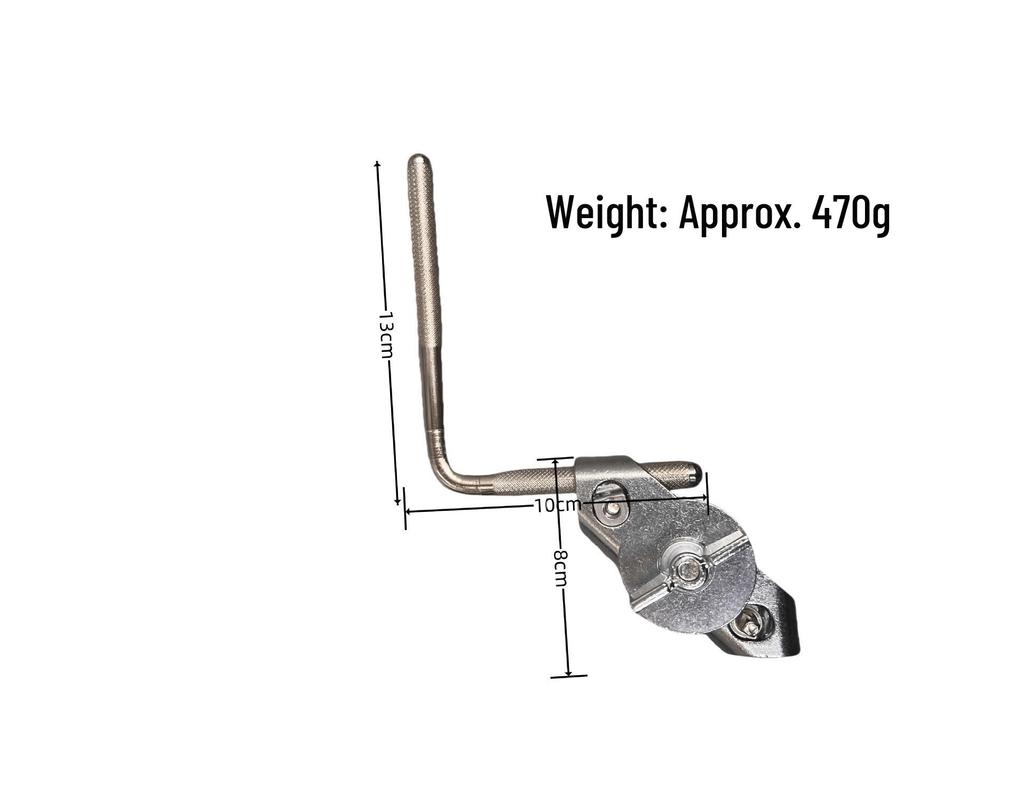 Dual Quick Lock Drum Rack and Cymbal Clamp with Multi-Function Cowbell Holder