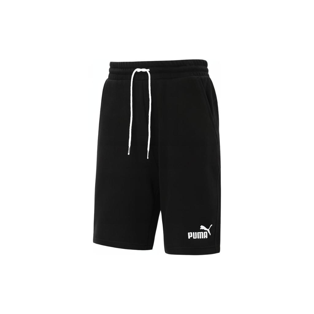 Puma Logo Embroidered Drawstring Knit Shorts Men Bottoms Black 849552-01
