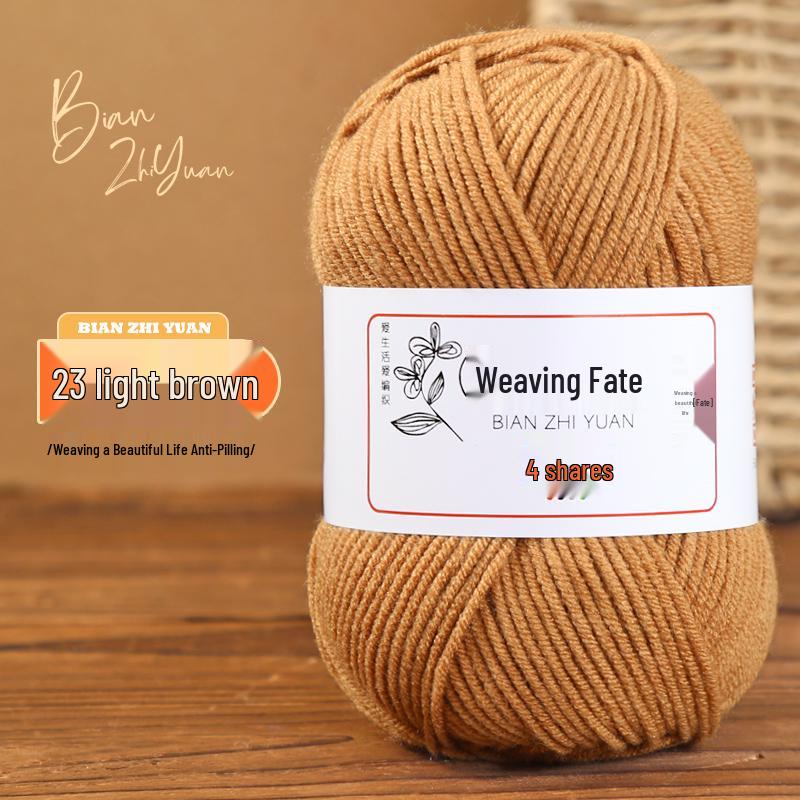 4-Ply Milk Cotton Yarn: DIY Crochet Kit for Scarf, Sweater, Bouquet Crafting - Combed Cotton Skein