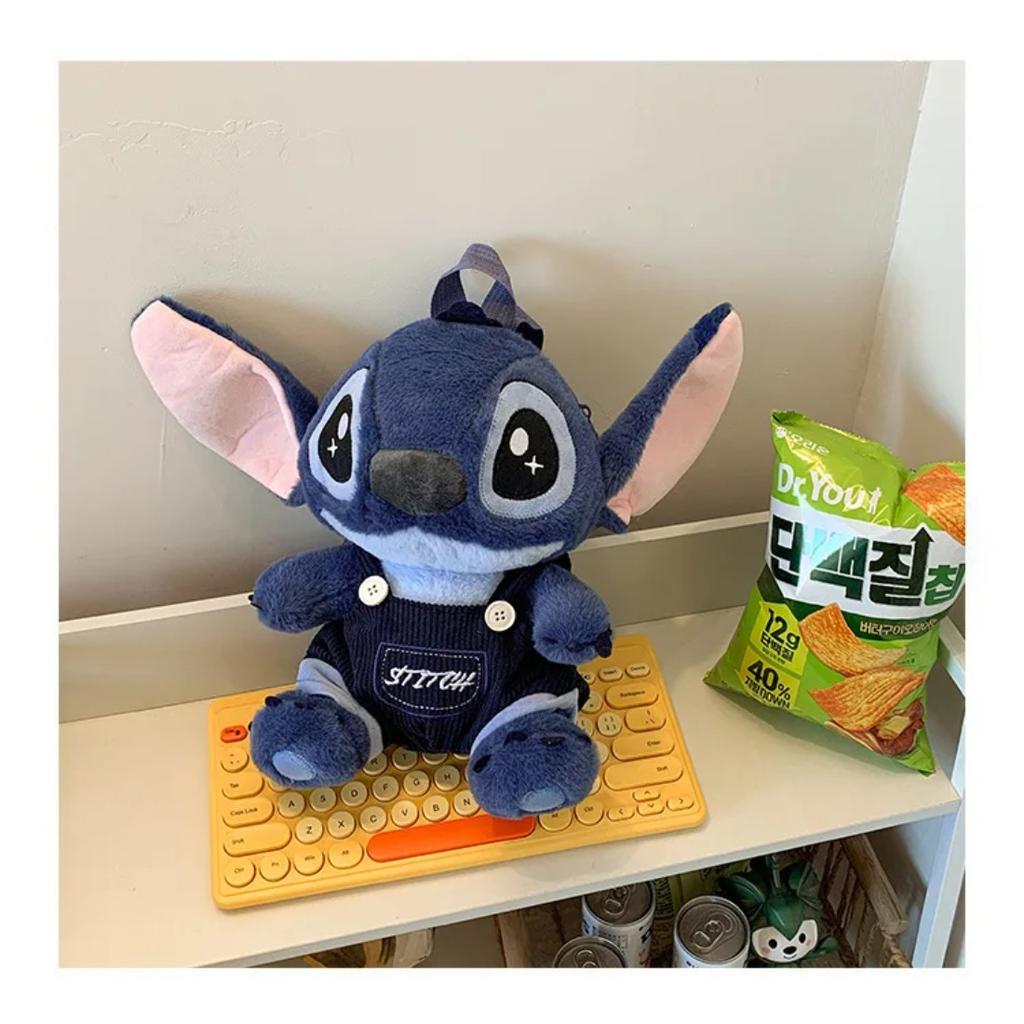 Kawaii Stitch Bag Plush Backpack Bagpack Double Shoulder Crossbody Bag Storage Pouch Plushie Anime Toy Gift for Girls