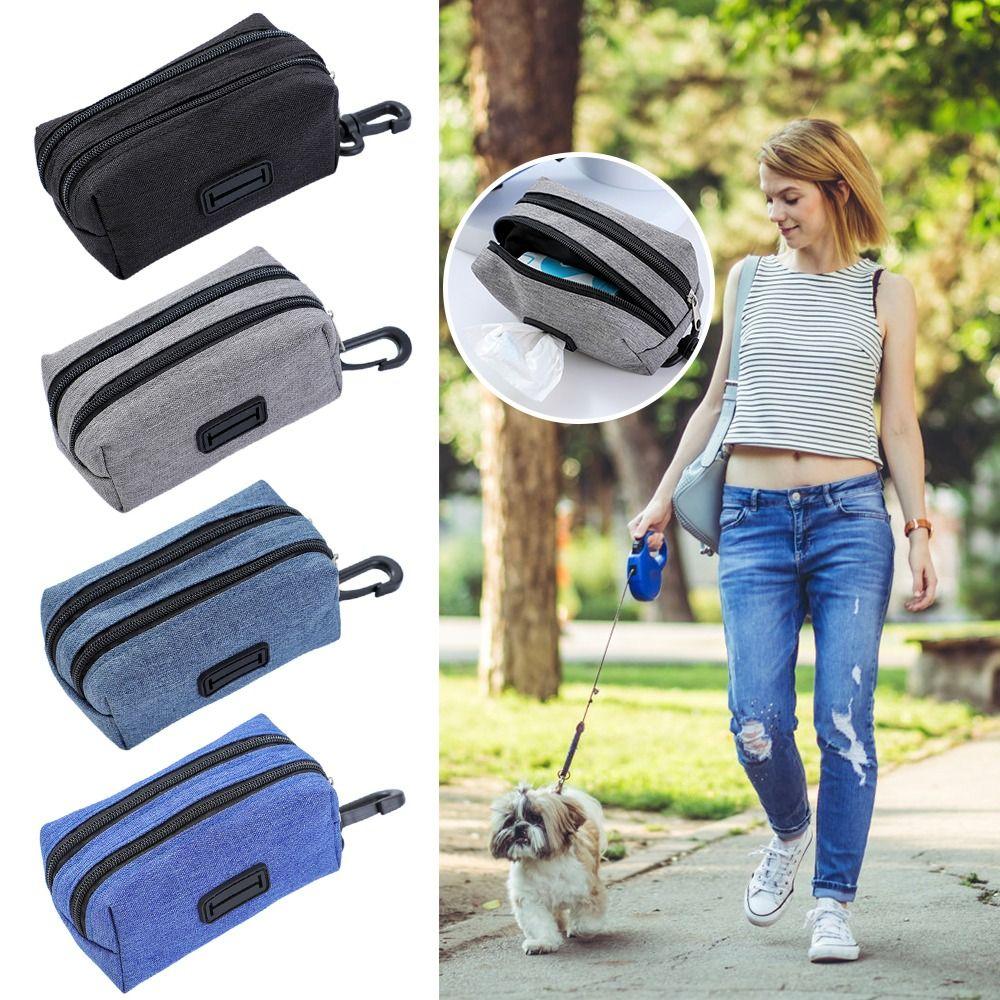 Double Zipper Pet Waste Bag Dispenser Cleaning Tools Pet Treat Bags Pet Waste Bags Carrier  Outdoor