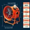 Portable Industrial Ventilator Fan CN Plug (adapter Included)