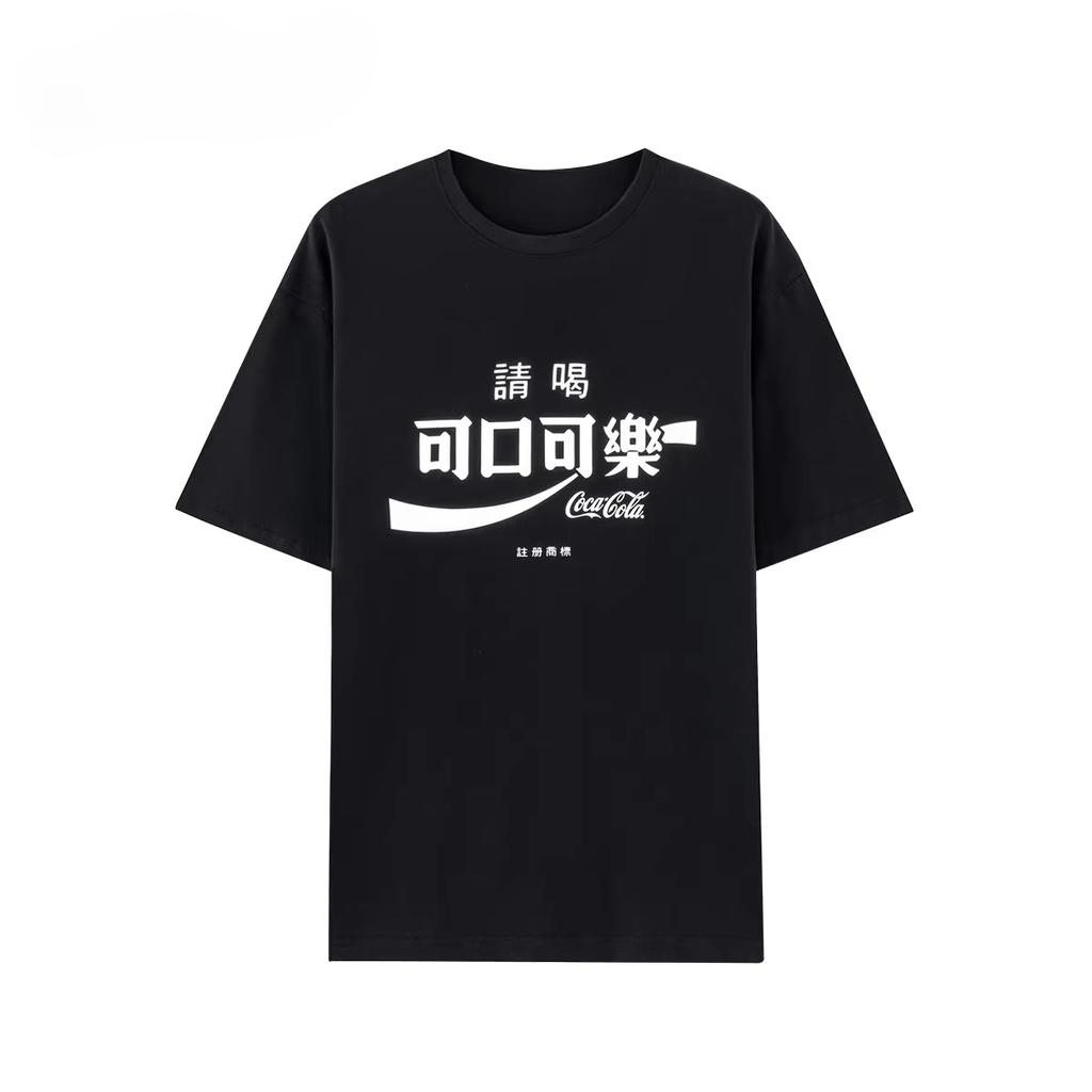 New Classic Retro Cola Logo Street Trendy Brand Tshirt Cotton Graphic Tee Unisex Unisex Summer Streetwear